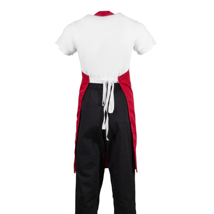 Polyester-Cotton Red Bib Apron | Whites 6