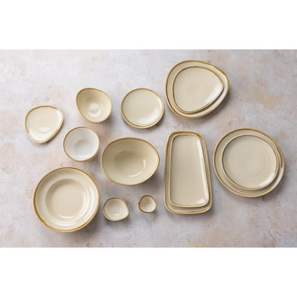Triangular Plates 23cm Sandstone | Olympia Kiln Collection | 6 Pieces 6