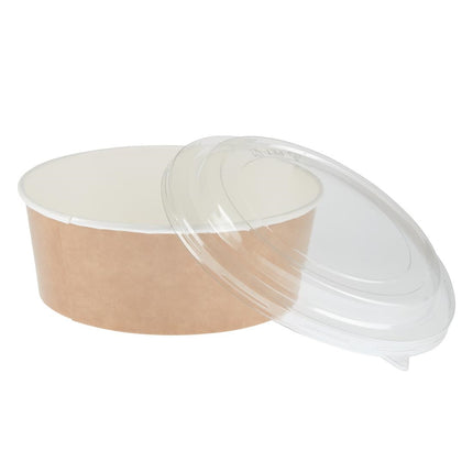 Recyclable Kraft Salad Bowls with Lid 1300ml | Colpac 2