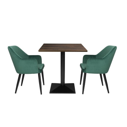 Square Table with Dark Wood Effect Top 700mm | Bolero Complete 5