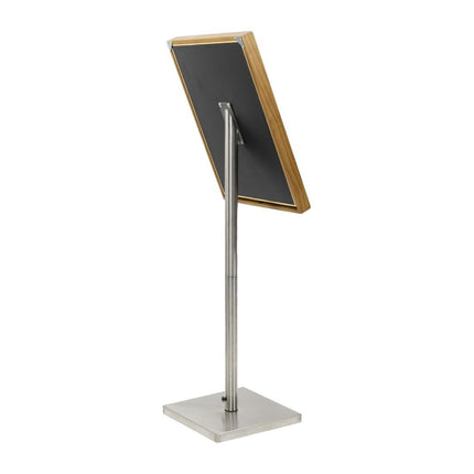Teakwood A4 LED Menu Holder with Pole and Base | Securit | 4x A4 3