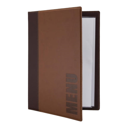 Synthetic Leather Menu Holder A4 Brown | Securit Trendy 4