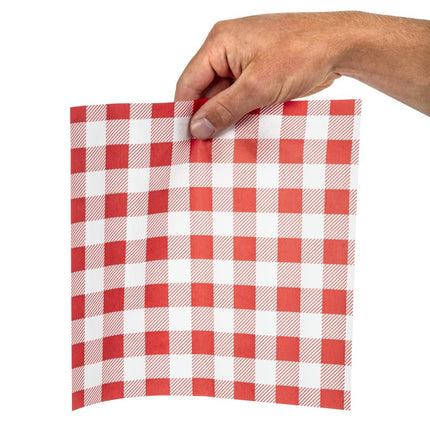 Red Gingham Greaseproof Paper 25x25cm | 200 Sheets 5