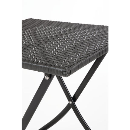 Square Foldable Poly Rattan Table Black 60cm | Bolero 5