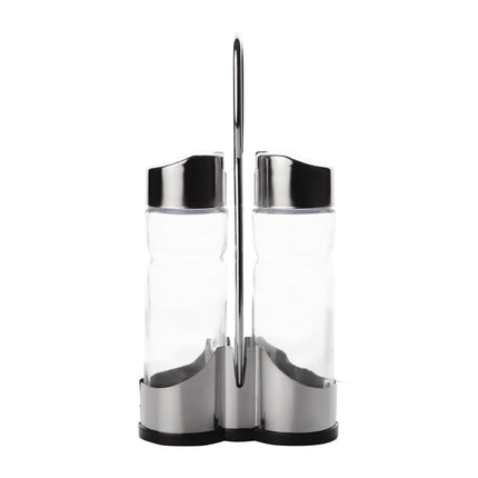 Oil and Vinegar Set with Stainless Steel Holder | Comas 2-Piece 2