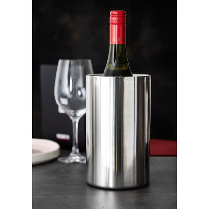 Brushed Stainless Steel Wine Cooler | Double Insulated | 20cm x 12cm Ø 6