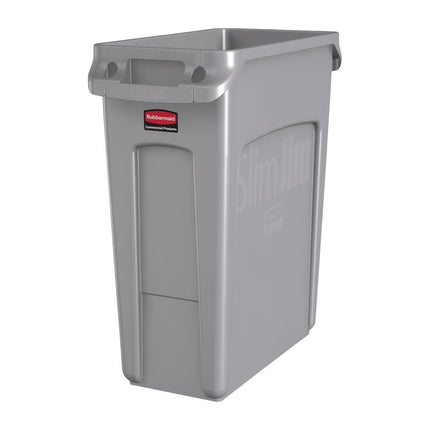 Slim Jim Waste Container with Ventilated Lid | Rubbermaid | 60L Capacity