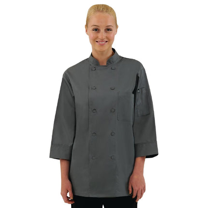 Unisex Chef Jacket Grey | Chef Works | L | Polyester/Cotton 2