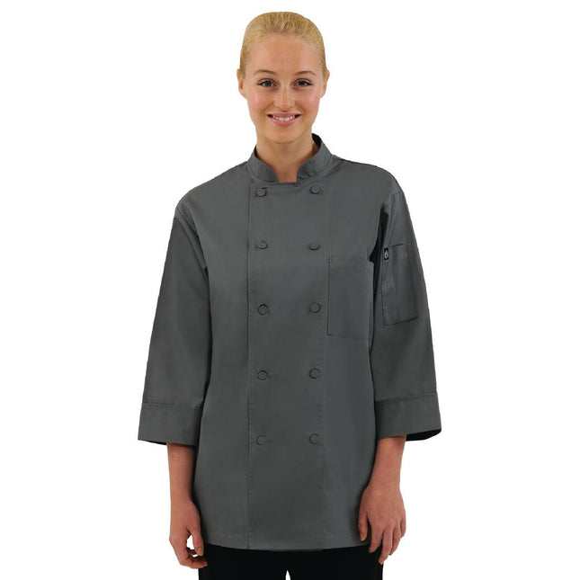 Unisex Chef Jacket Grey | Chef Works | L | Polyester/Cotton 2