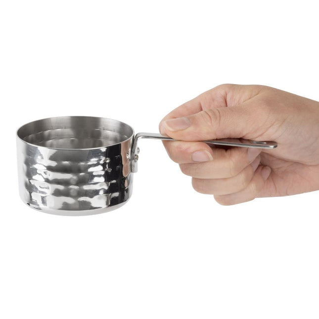 Mini Hammered Steel Table Presentation Saucepan 70mm | Olympia 2