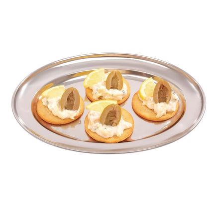 Oval Stainless Steel Serving Tray 22cm | Olympia 6