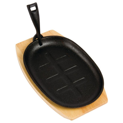 Oval Cast Iron Sizzle Platter | Olympia | 28x19cm 5