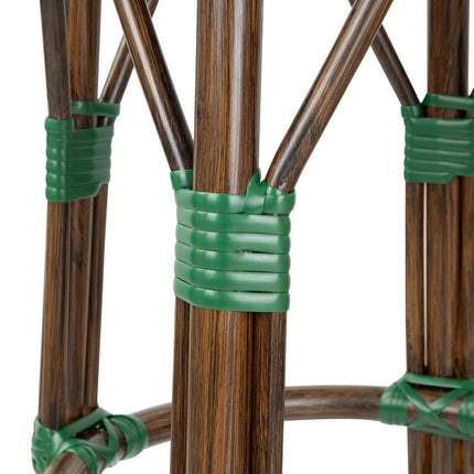 PE Rattan Bar Stools Green Polka Dot Mix | Bolero Parisian Style (2 Pack) 2