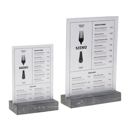 A4 Portrait Board Holder with Polystone Base Anthracite | Europel 6