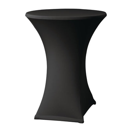 Stretch Table Cover Black Easy-Jersey | Samba | Fits ø85 cm Tables