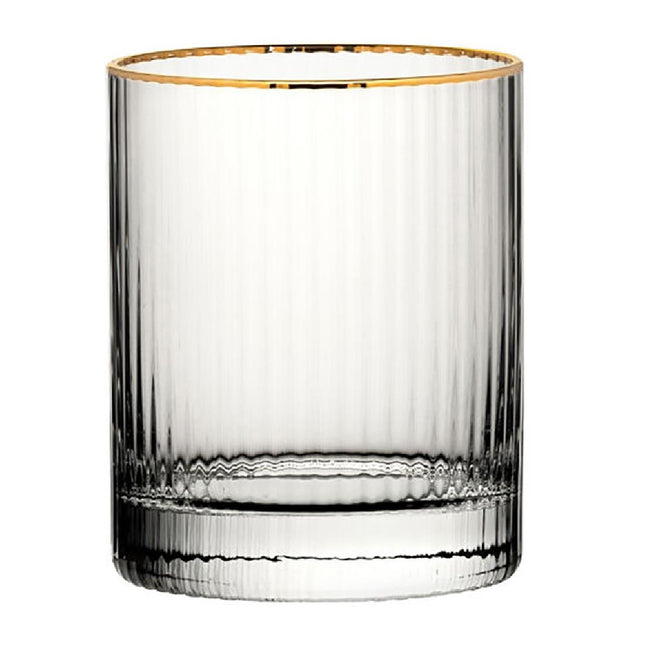 Double Old Fashioned Glasses with Gold Rim | Utopia Hayworth | 325ml