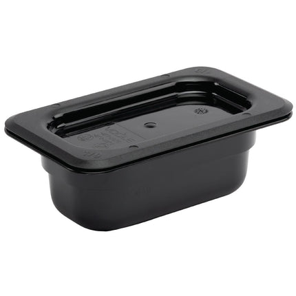 Polycarbonate Black Container GN 1/9 65mm | Vogue | 176x108mm 2