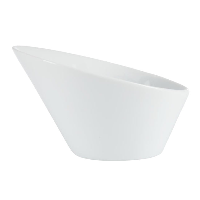 Oval Sloped Bowls 13.3x15.4cm White Porcelain (4 Pieces) | Olympia Whiteware 2