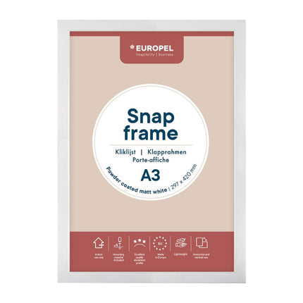 Snap Frame A3 Matte White 25mm | Europel