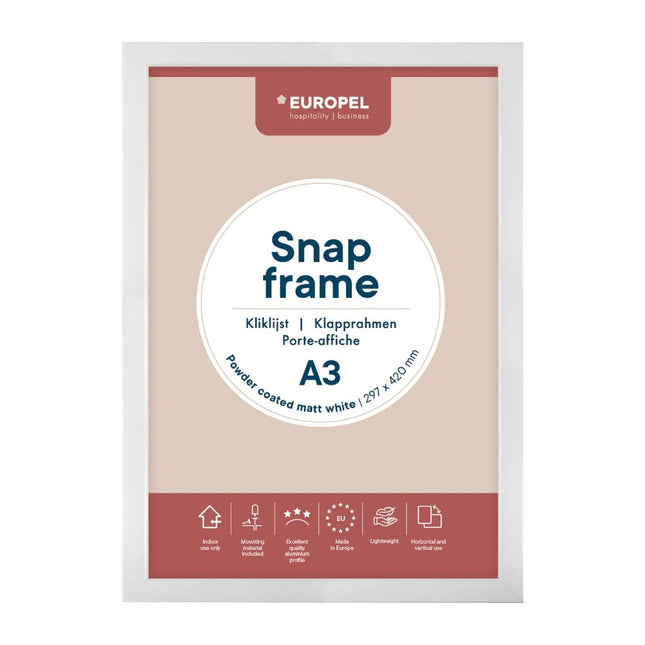 Snap Frame A3 Matte White 25mm | Europel