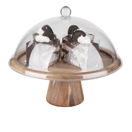 Acacia Wood Cake Stand 305mm | Olympia Frames Series 8