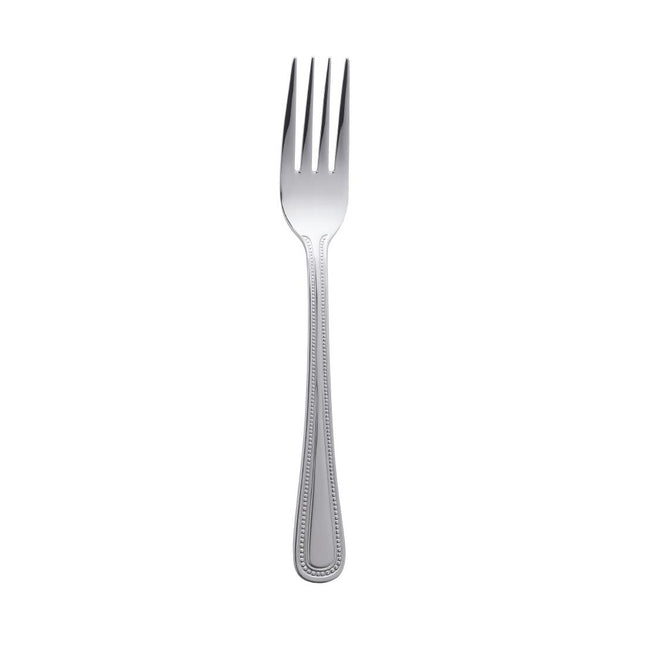 Dessert Fork with Bead Edge | Olympia Bead | 12 Pieces | High Gloss 18/0 Stainless Steel 2