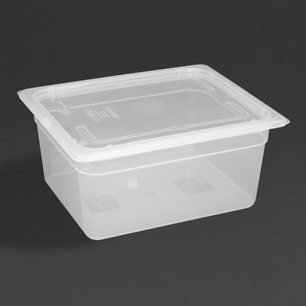 Vogue Polypropylene GN 1/2 Container with Lid | 15cm Depth | 325x265mm 2