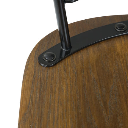 Bolero Scandi Side Chairs Black with Wood Seat and Backrest | 2 Pieces 4