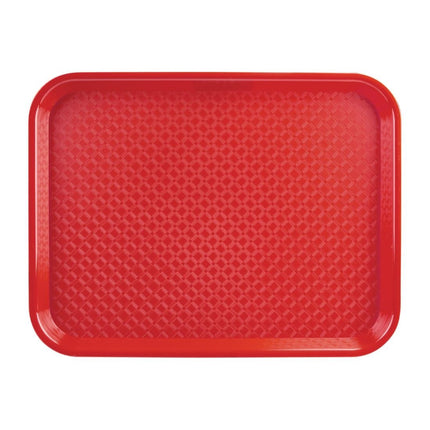 Polypropylene Serving Tray with Anti-Slip Texture | Olympia Kristallon | 45 x 35 cm | Red