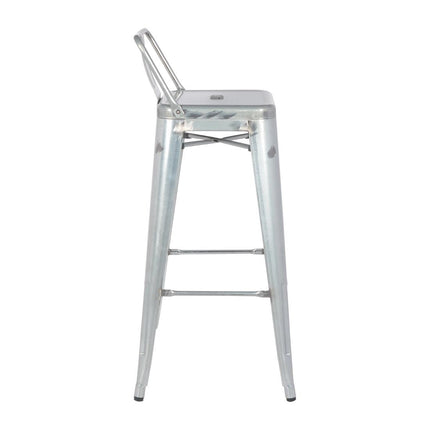 Bolero Bistro High Stool with Backrest | Steel Frame 2