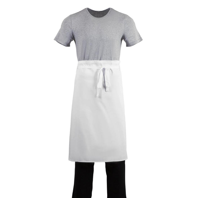 White Polyester-Cotton Standard Waist Apron 75x90cm | Whites