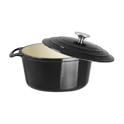 Round Induction Braadpan Cast Iron 3.2L | Vogue | Black 3