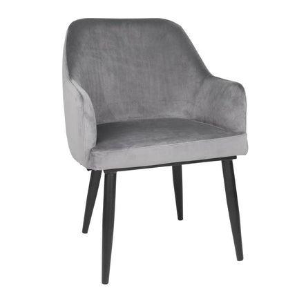 Velvet Upholstered Chairs Grey | Bolero Lia | 2 Pieces