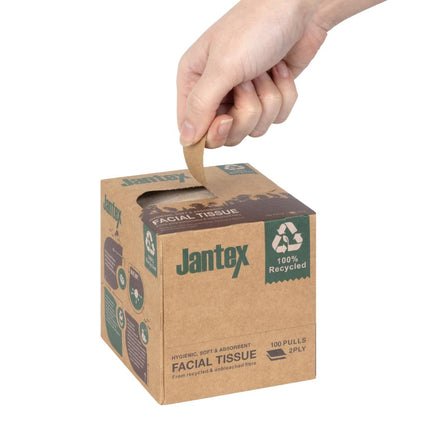 Recycled Facial Wipes Green | Jantex | 100 Sheets 5