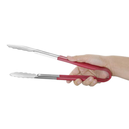 Color-Coded Red Stainless Steel Serving Tong 30cm | Hygiplas 2