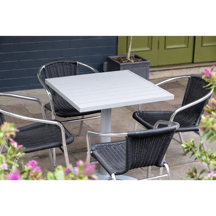 Square Aluminium Tabletop Light Grey 700mm | Bolero 6