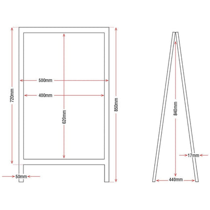 Wooden Sidewalk Chalkboard 85x50cm | Olympia 9
