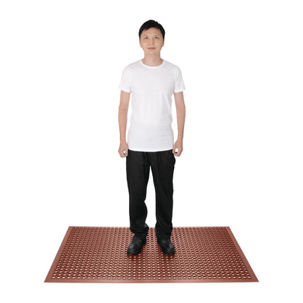Rubber Anti-Fatigue Mat Red 1500x900mm | Jantex 4