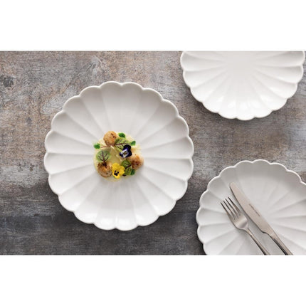 White Scalloped Plates 276mm | Olympia Bloom | Set of 4 2