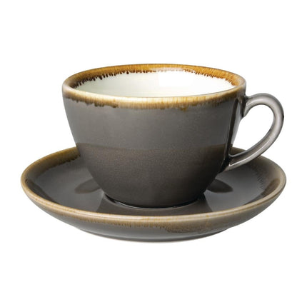 Kiln Grey Cappuccino Saucers 16 cm | Olympia | 6 Pieces 3