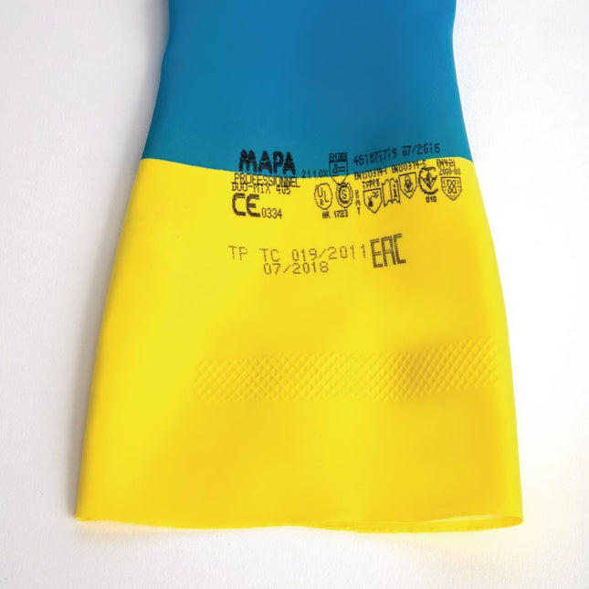 Waterproof Heavy-Duty Work Gloves Blue and Yellow | MAPA Alto 405 | M 2