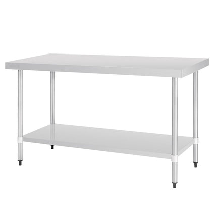Stainless Steel Worktable without Backsplash 90x150x70cm | Vogue