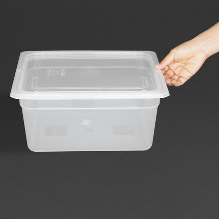 Vogue Polypropylene GN 1/2 Container with Lid | 15cm Depth | 325x265mm 3