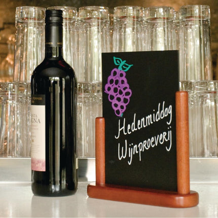 Mahogany Framed Table Chalkboard with Half Frame | Securit | 280x200mm 2