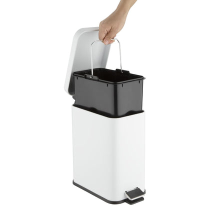 Slim Bathroom Pedal Bin White 5L | Jantex 6