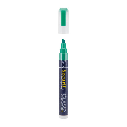 Securit Waterproof Chalk Marker for Glass and Chalkboards | Green, 2-6mm Tip 2