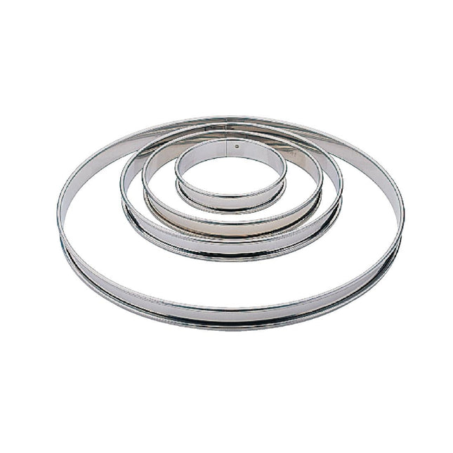 Flat Stainless Steel Tart Ring Smooth 20cm | Matfer Bourgeat