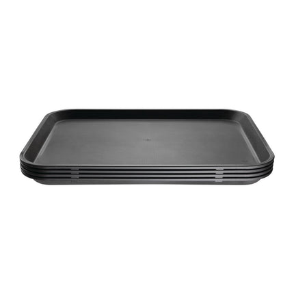 Black Non-Slip Polypropylene Serving Tray 45.8x35.6cm | Olympia Kristallon 6