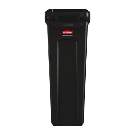 Slim Jim Industrial Ventilated Waste Bin 87L Black | Rubbermaid 2