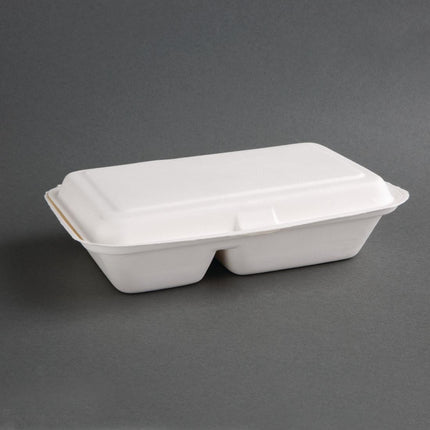 Compostable Bagasse Food Boxes 2 Compartments | Fiesta